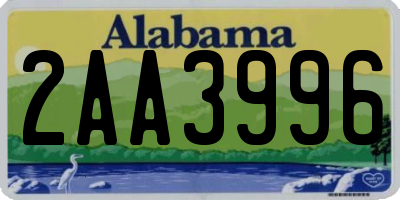 AL license plate 2AA3996