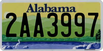 AL license plate 2AA3997