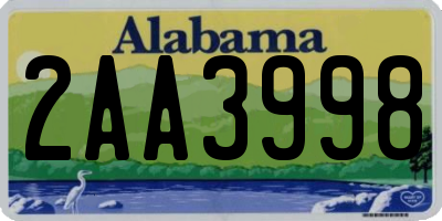 AL license plate 2AA3998