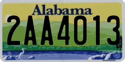 AL license plate 2AA4013