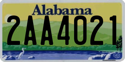AL license plate 2AA4021