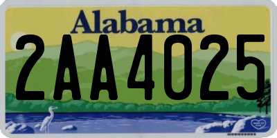 AL license plate 2AA4025