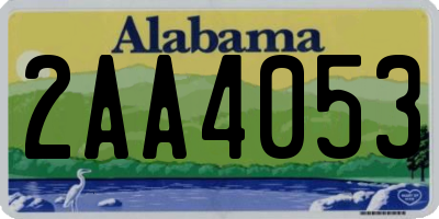 AL license plate 2AA4053
