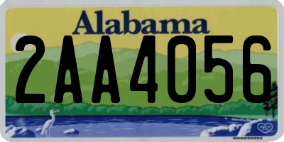 AL license plate 2AA4056