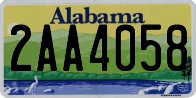 AL license plate 2AA4058