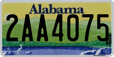 AL license plate 2AA4075