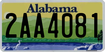 AL license plate 2AA4081