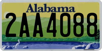 AL license plate 2AA4088