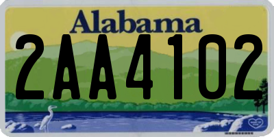 AL license plate 2AA4102