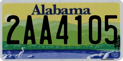 AL license plate 2AA4105
