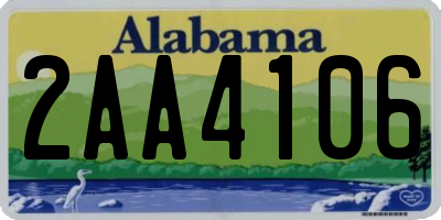 AL license plate 2AA4106