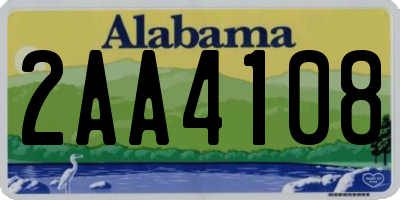 AL license plate 2AA4108
