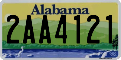AL license plate 2AA4121