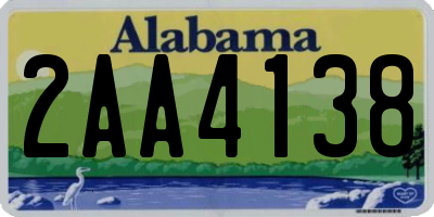 AL license plate 2AA4138