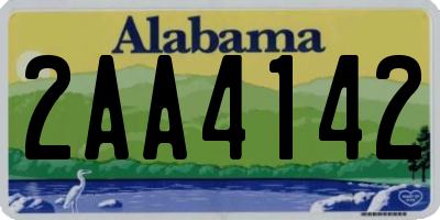AL license plate 2AA4142