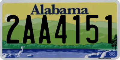AL license plate 2AA4151