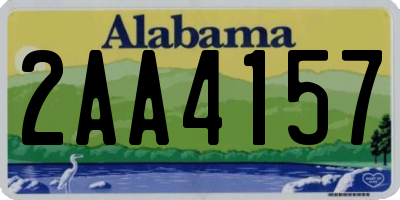 AL license plate 2AA4157