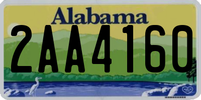 AL license plate 2AA4160