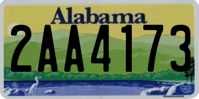 AL license plate 2AA4173