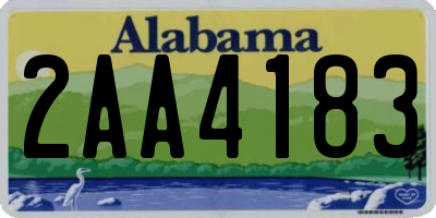 AL license plate 2AA4183