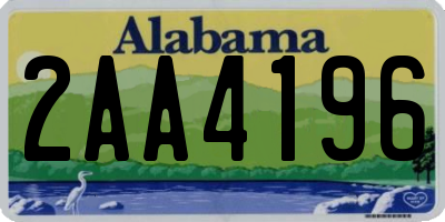 AL license plate 2AA4196