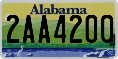 AL license plate 2AA4200