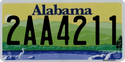 AL license plate 2AA4211