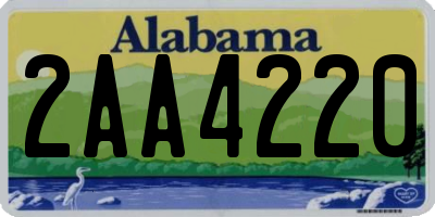 AL license plate 2AA4220