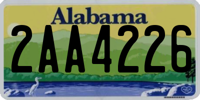 AL license plate 2AA4226