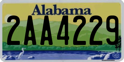 AL license plate 2AA4229