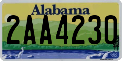 AL license plate 2AA4230