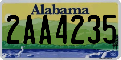 AL license plate 2AA4235