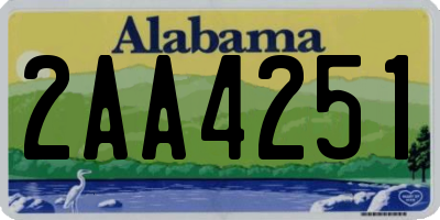AL license plate 2AA4251