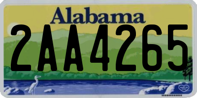 AL license plate 2AA4265