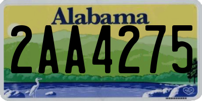 AL license plate 2AA4275