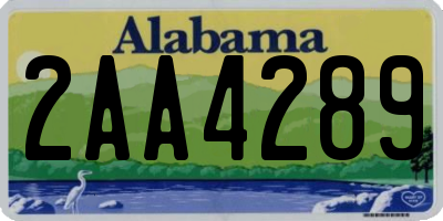 AL license plate 2AA4289