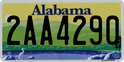 AL license plate 2AA4290