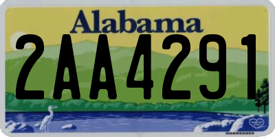 AL license plate 2AA4291