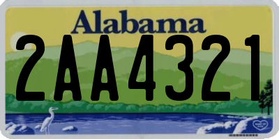 AL license plate 2AA4321