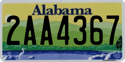 AL license plate 2AA4367