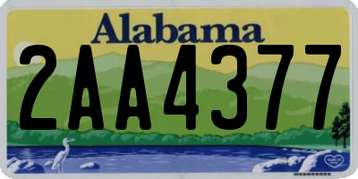 AL license plate 2AA4377