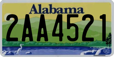 AL license plate 2AA4521