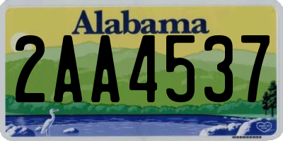 AL license plate 2AA4537