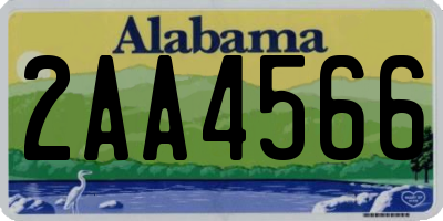 AL license plate 2AA4566