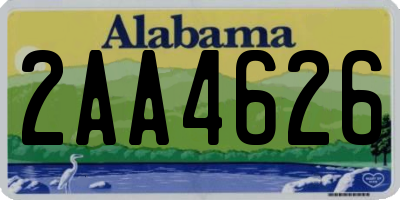 AL license plate 2AA4626