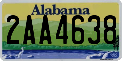 AL license plate 2AA4638