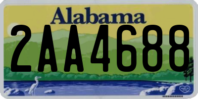 AL license plate 2AA4688