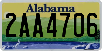 AL license plate 2AA4706