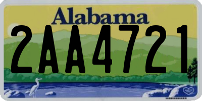 AL license plate 2AA4721