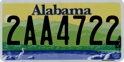 AL license plate 2AA4722